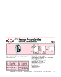 Thumbnail of document Data Sheet - CS & CD Diaphragm Pressure Switch